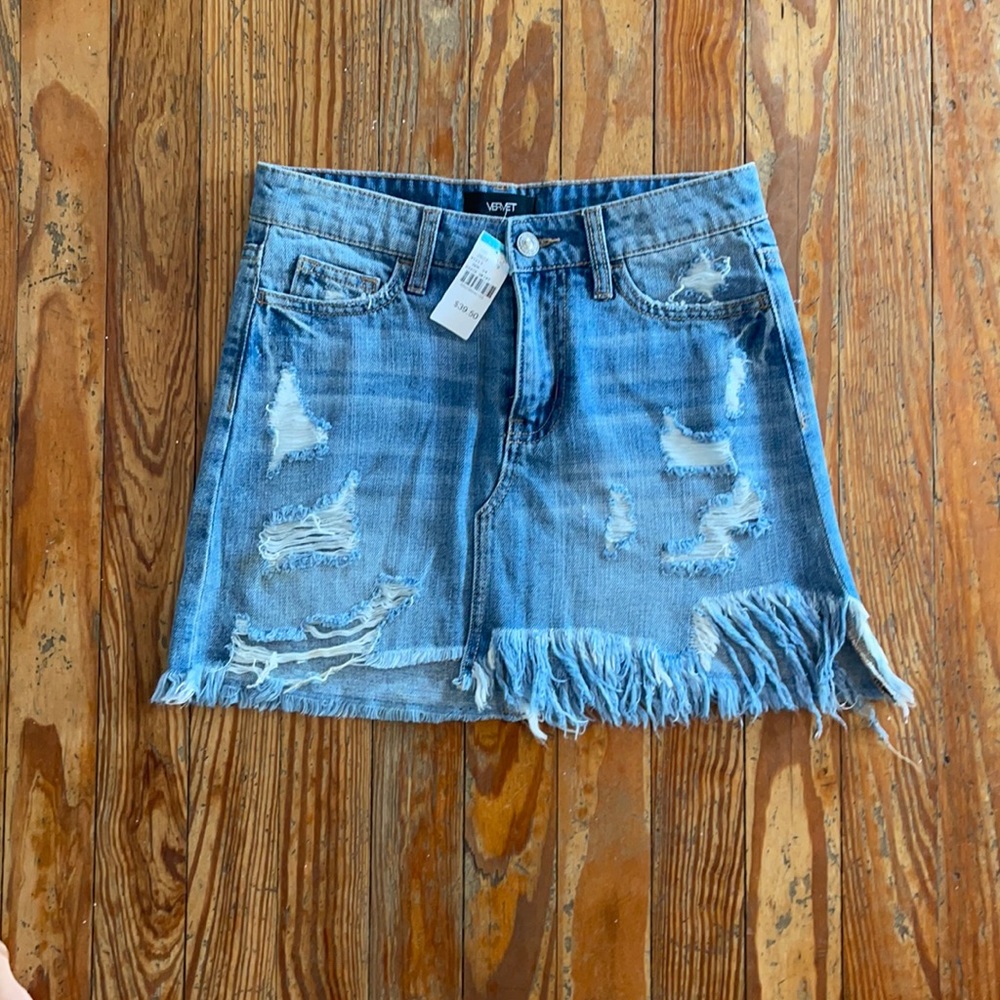 Vervet high rise denim skirt